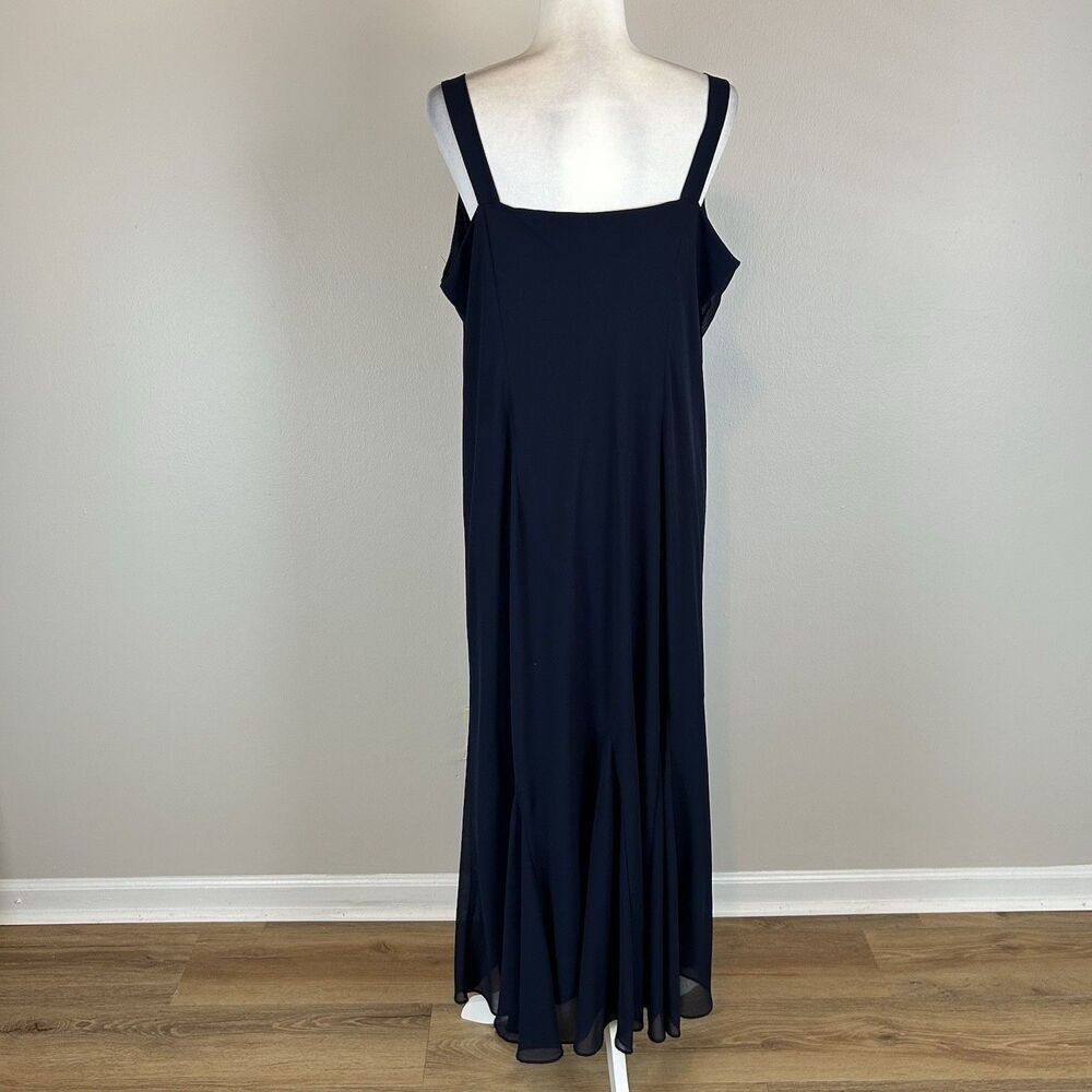 Y2K Beaded Prom Dress Rhinestone Maxi Formal Fairy Romantic Soft Glam Gown Sz 2X - Picture 3 of 4